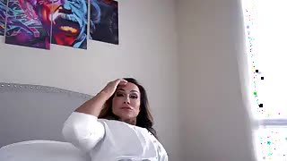 They are a little sweaty, but they want to get down and dirty with our stud again. Katie lays on top of her stepmother and spreads her pussy lips for her stepbrother to slip inside of her. He taunts